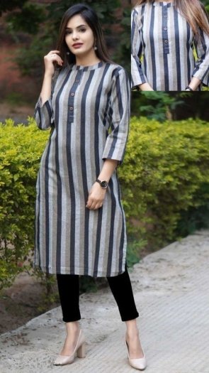Top 182+ stripes kurti neck designs