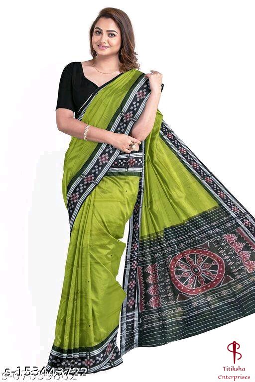 Buy FLOWRINA Odisha Sambalpuri Handloom Ikat Women's Cotton Saree, Odisha  Handloom Handmade Pure Cotton Khandua Saree, Ikkat Orissa Traditional  Handloom Saree Without Blouse (Black,Orange, FLOW 866) at Amazon.in