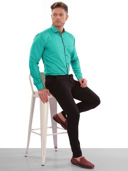 VeBNoR Men Solid Casual Light Green Shirt