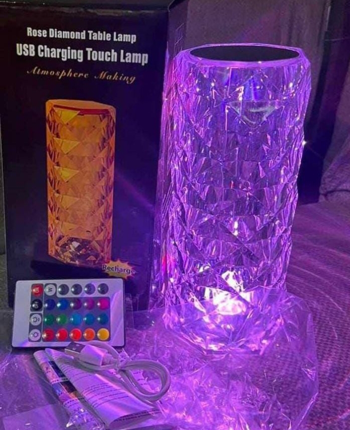 rose diamond table lamp usb charging touch lamp atmosphere making