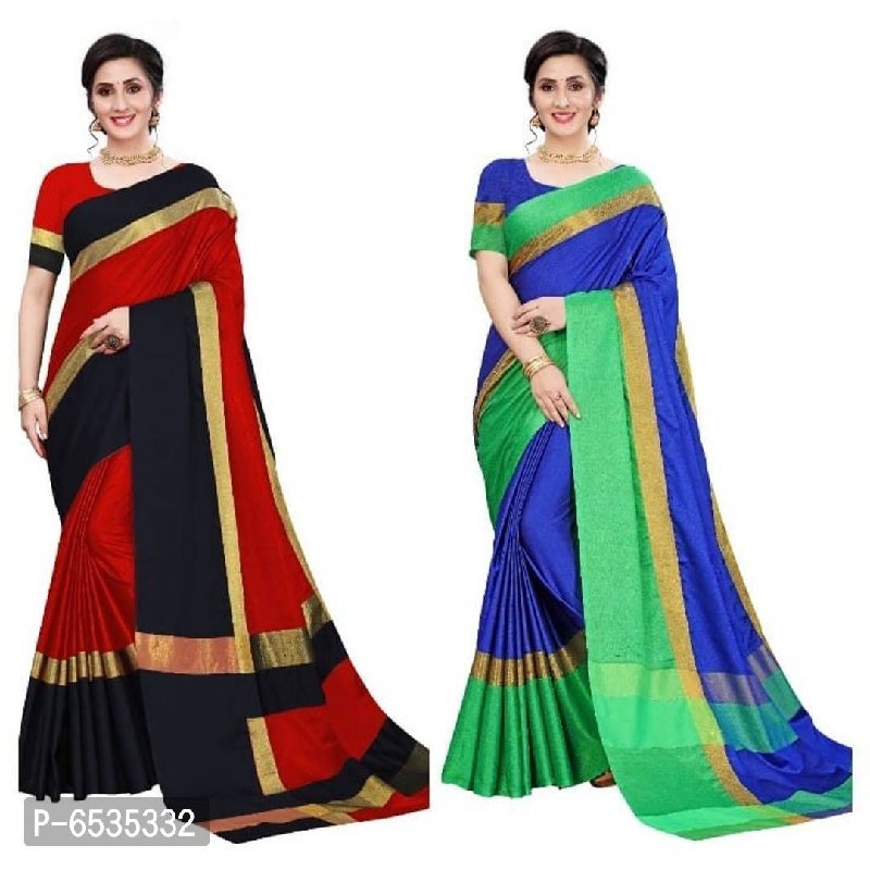 Pack of Two Sarees for Women Banarasi Art Silk Indian Wedding Sari | Diwali  Gift Woven Saree Combo Set - Walmart.com