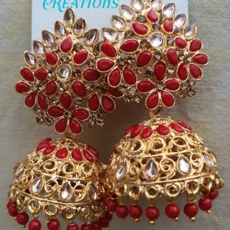 Red and store golden earrings