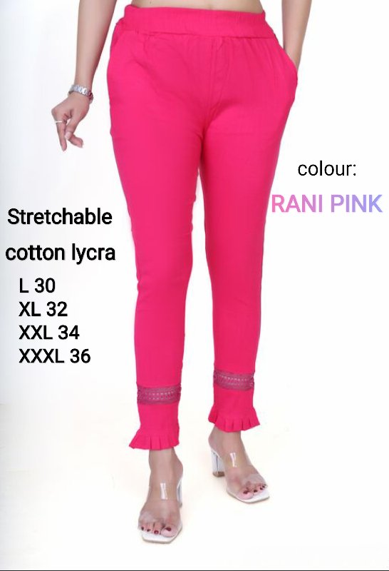 Buy New ERA Girls Women Cotton Flex Slim Fit Straight Casual Cigarette  Pants Trouser (Black) at Amazon.in