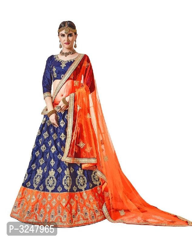 Sky Blue Banarasi Silk Circular Lehenga Choli 275282