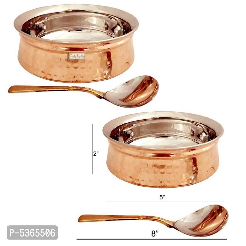 copper steel indian serving bowl copper