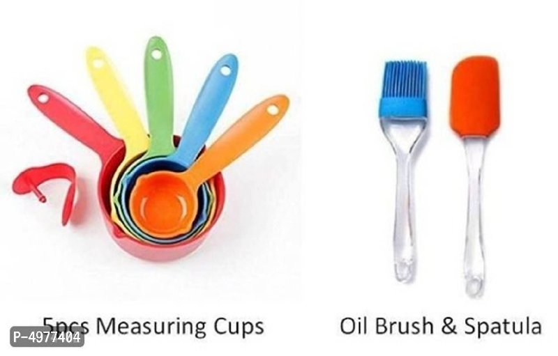 5pcs/Set Plastic Measuring Cups Spoons Silicone Measuring Ladle