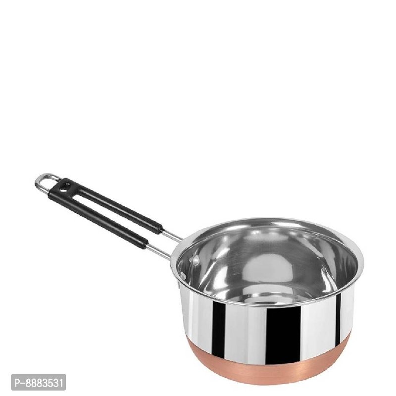 Stainless Steel Copper Bottom Sauce Pan, Flat Base Sauce Pan, Tea