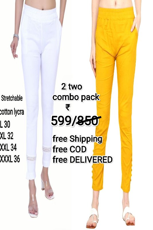 Jeans & Trousers | Women/ Girl Pant , White Color, Fabric - Lycra | Freeup