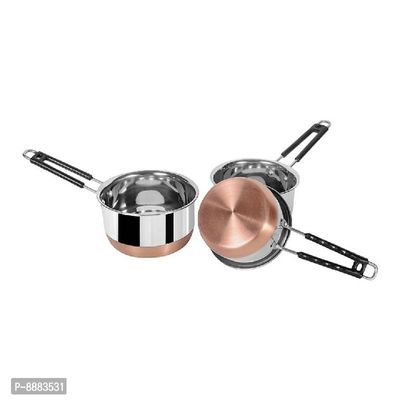 Stainless Steel Copper Bottom Sauce Pan, Flat Base Sauce Pan, Tea