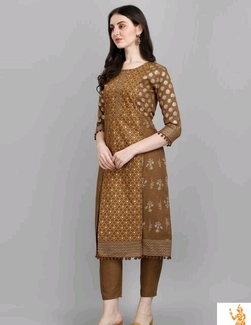 Cotton Front cut Ladies Stylish Printed Kurti With Pant at Rs 580 in Jaipur
