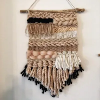 Woven wool best sale wall hanging