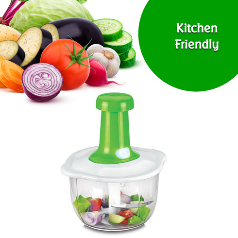 5368 1100 ML 2 IN 1 PUSH UP CHOPPER WITH BLENDER AFFIXED WITH 6 SHARP BLADE, VEGETABLE AND FRUIT CUTTER WITH EASY PUSH AND CHOP BUTTON