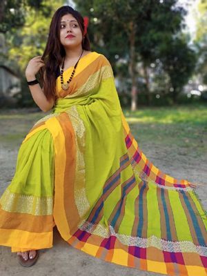 Pushpa khadi cotton saree with blouse