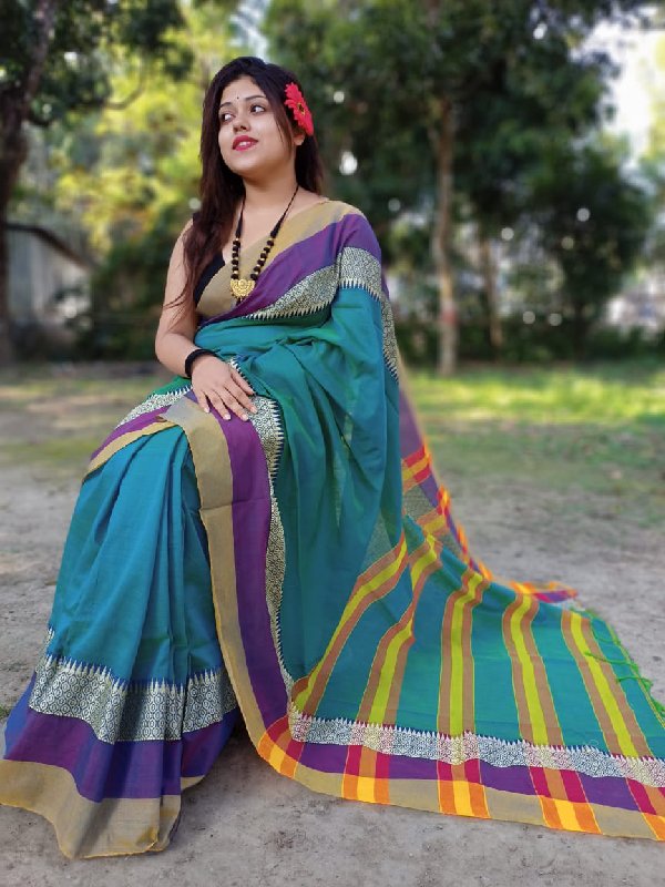 Pushpa khadi cotton saree with blouse