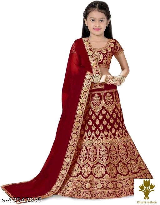 Buy FLENSIRA Stylish Pink Embroidered Net Lehenga Choli Set With Dupatta  For Girls (7-8 Years) Online at Best Prices in India - JioMart.