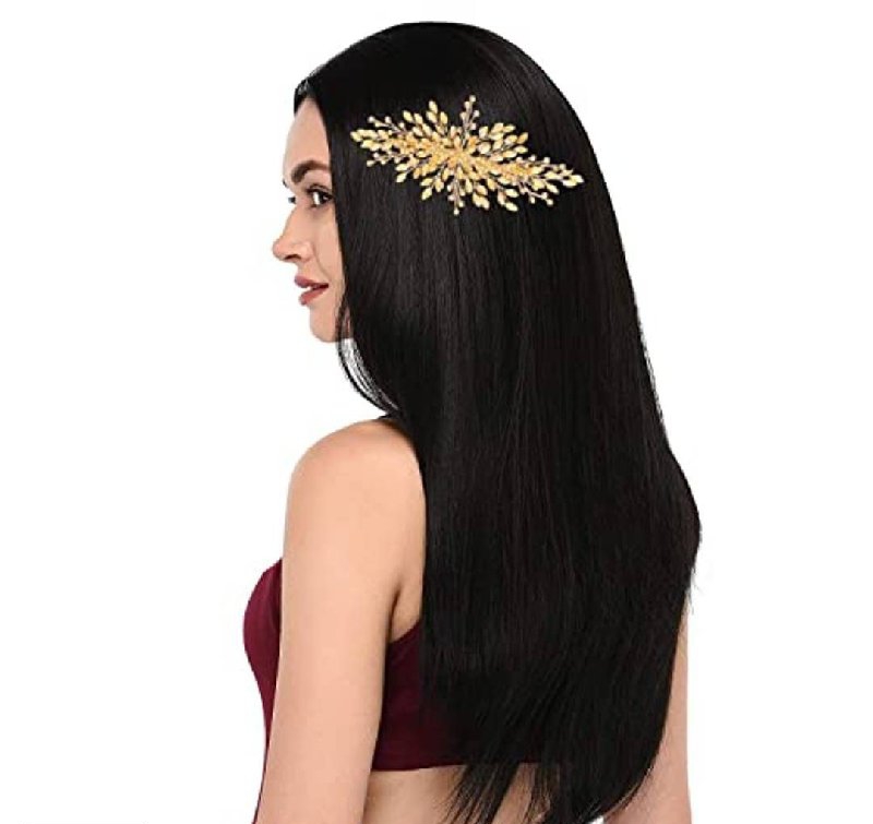 Samyak Studded Design Bridal Wedding Hair Vine Accessories/Veni/Tiara/Hair  pin/ Juda Pin for Women, Girls, Gold and silver 