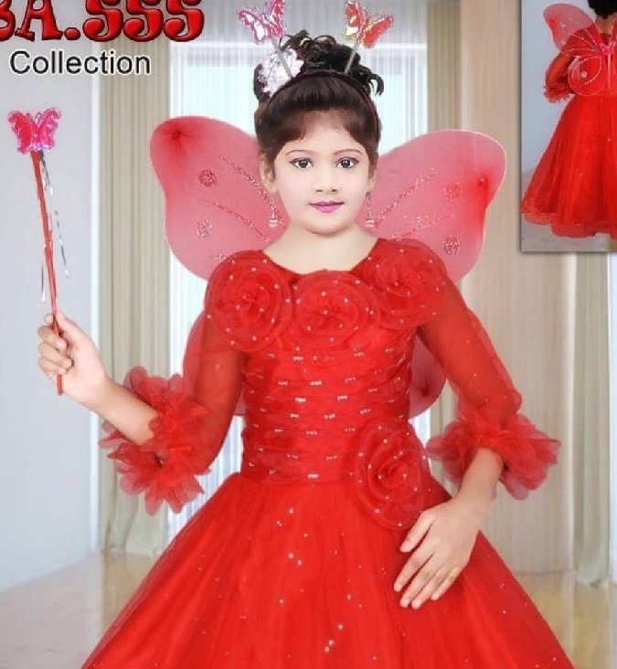 Girls Cotton Half Sleeves Pari Frock at Rs 235 in Delhi | ID: 19555581148