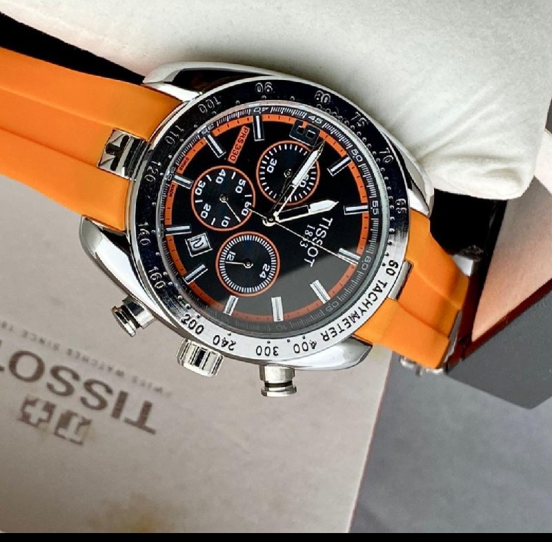 Tissot orange and hot sale black watch