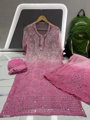 Indian Lucknow Chikankari Premium Cotton Tunic Kurti Full Embroidary Lucknow  Chikankari Kurta Work - Etsy