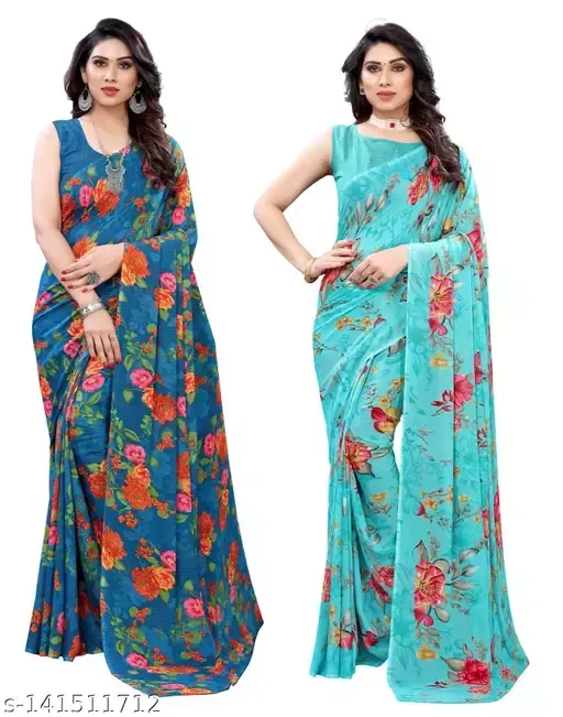 Buy online Women's Saree Combo With Blouse from ethnic wear for Women by  Florence for ₹629 at 81% off | 2024 Limeroad.com