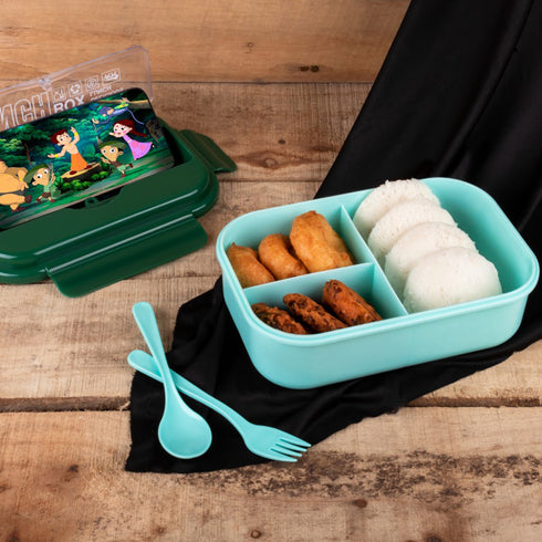 2809a Lunch Box 3cells Plastic Liner Lunch Container, Portable Tableware  Set For Kid Adult Student Children