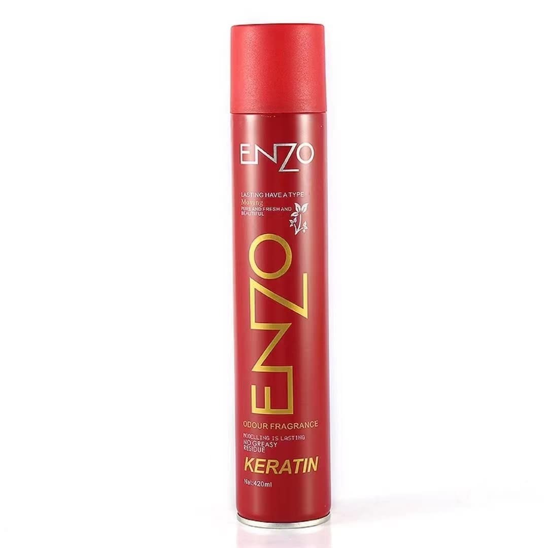 ENZO Hair Spray for Strong Hair (Red, 420 ml) Pack of 1-For Men & Women |  