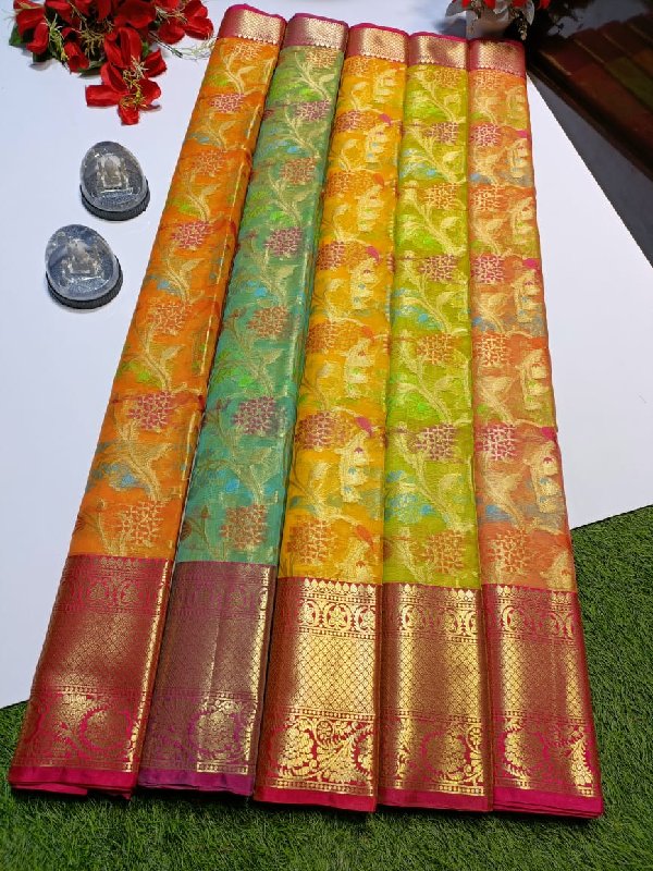 Banarasi Kora Weaves Organza Soft Silk Saree Bridal Occasional Wear Party  Wedding Wear With Running Blouse - Etsy