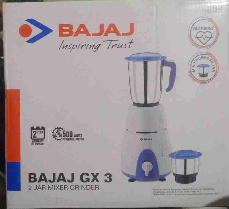 Bajaj gx 3 mixer 2024 grinder price