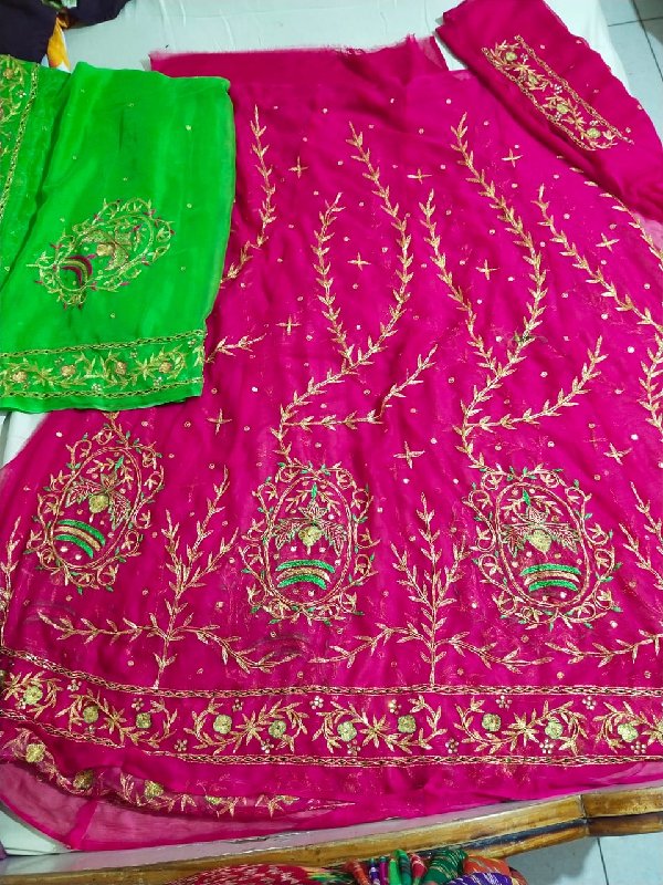 Dupatta/Shawl/Half saree - Cut work embroidery - Royal Blue