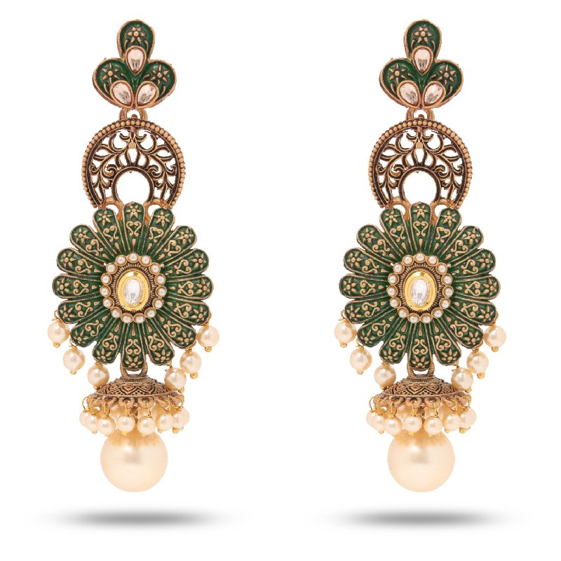 Gold Plated Multicolored Meenakari Earrings AJP2023-47 – amairajewellery