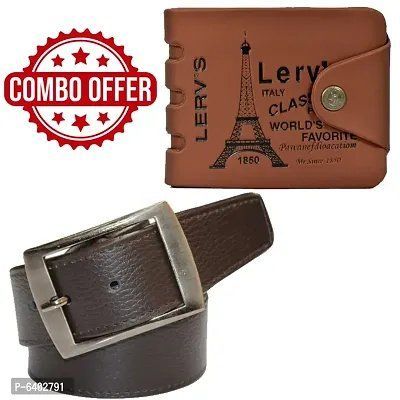 Leather belt and wallet combo for men