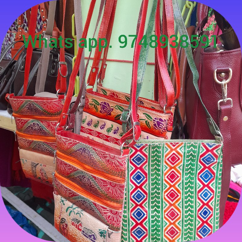 ZINT Hand Tooled Painted Genuine Leather Indian Shantiniketan Boho Hippie  Ethnic Shoulder Crossbody Bag – Zint Leather Goods