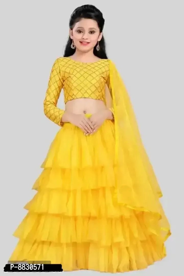 Buy Spring Store Blue Stylish Lehenga and Orange Blouse Set for Girls -  Pack of 2 at Amazon.in