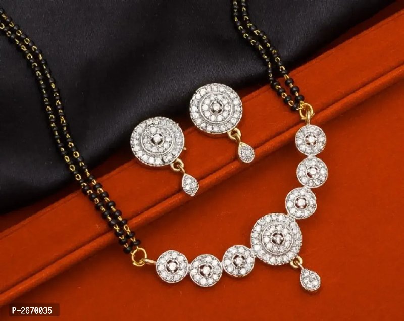 Gilher Fancy American Diamond Mangalsutra With Earrings For Women. – Gilher