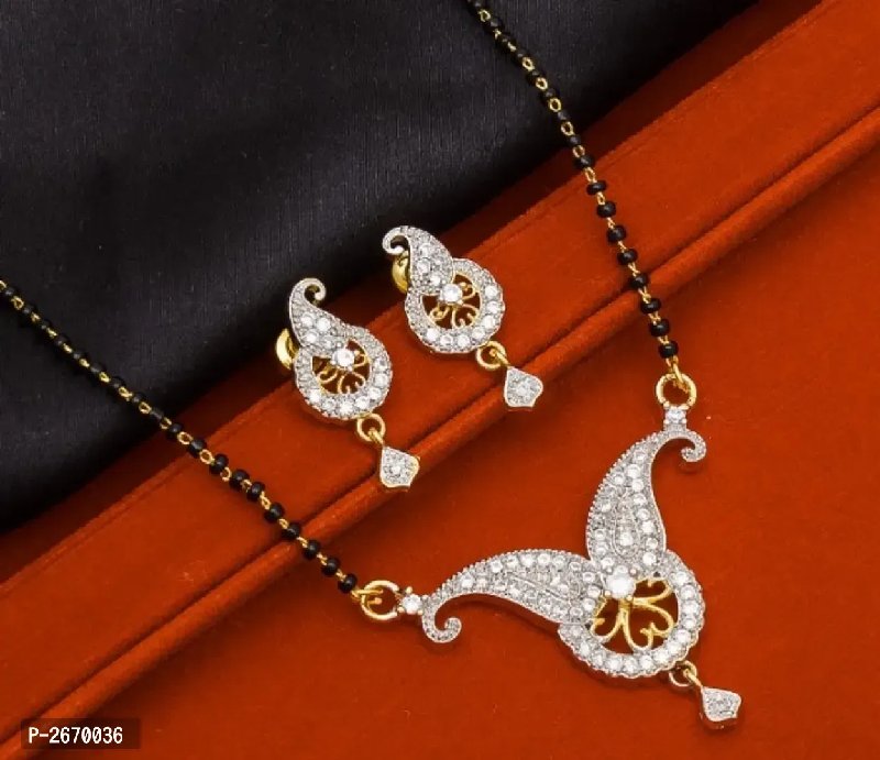 Diamond mangalsutra with on sale earrings