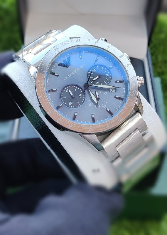 Emporio Armani Sky Blue Dial Premium Quality Watch ⌚ 