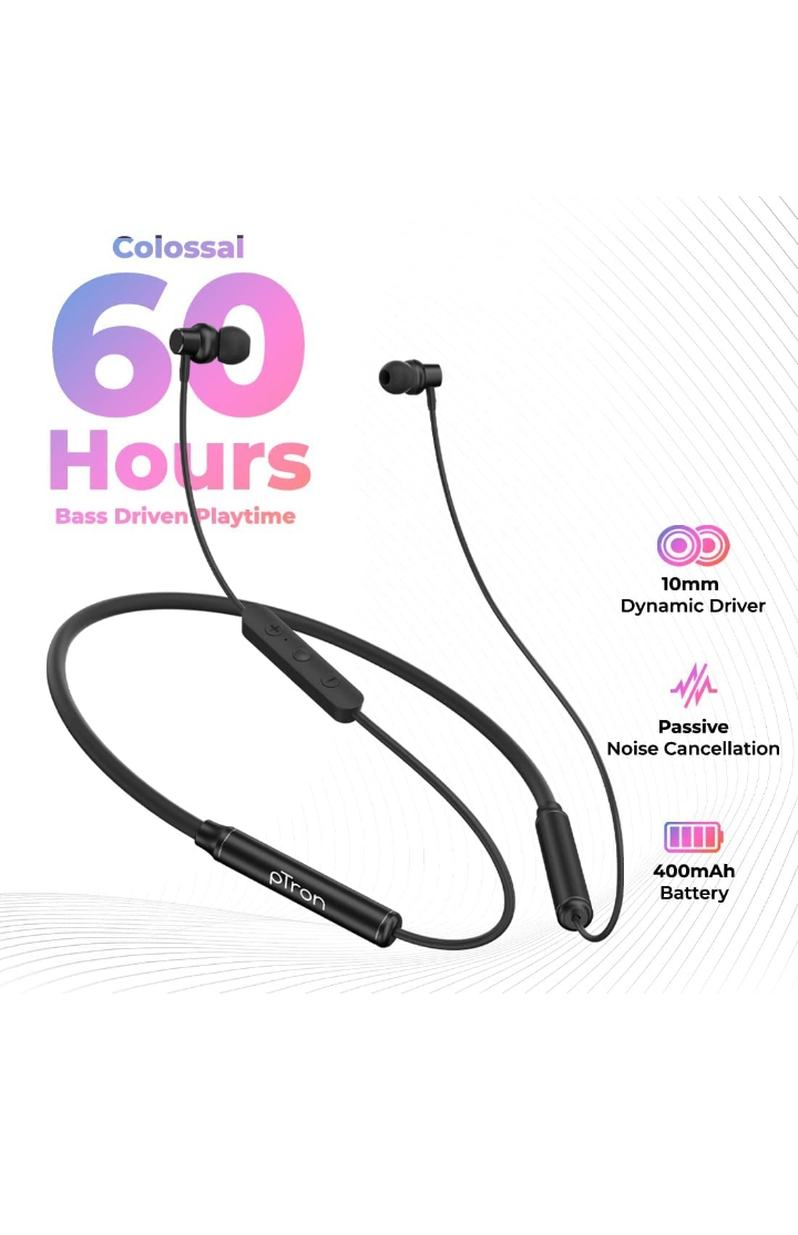 pTron Tangent Urban 60Hrs Playtime ENC Bluetooth 5.3 Earphones