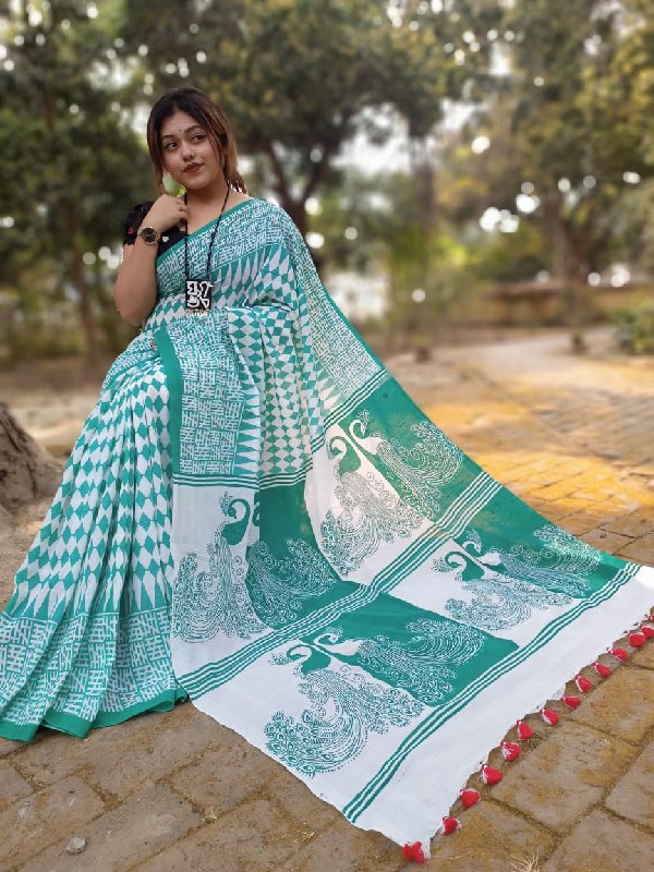 Khadi printed cheap silk sarees