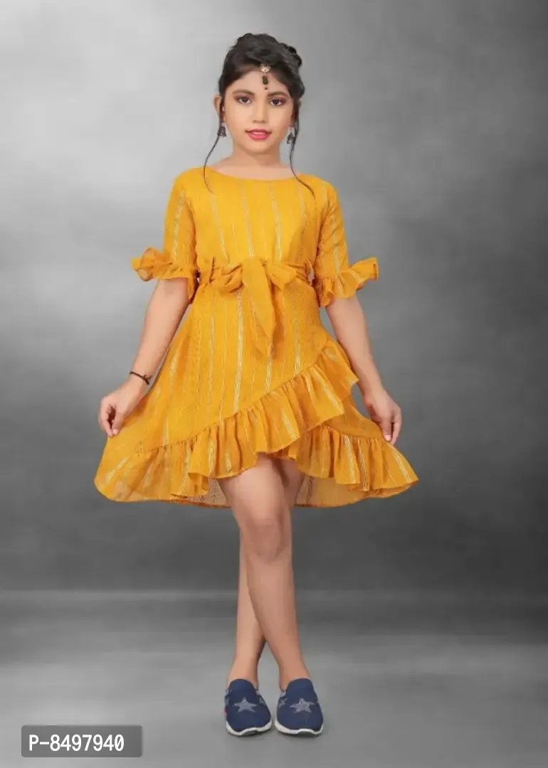 Classic Georgette Striped Dress for Kids Girls | gintaa.com