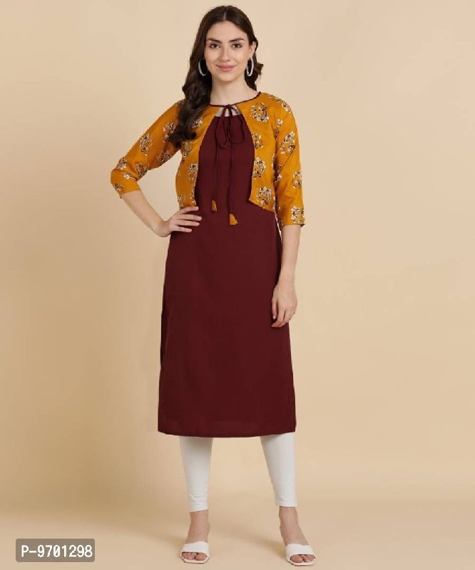 Straight kurti with on sale jacket