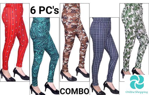 Buy Women's Cotton Lycra Biowashed Capri Leggings Combo Pack of 3