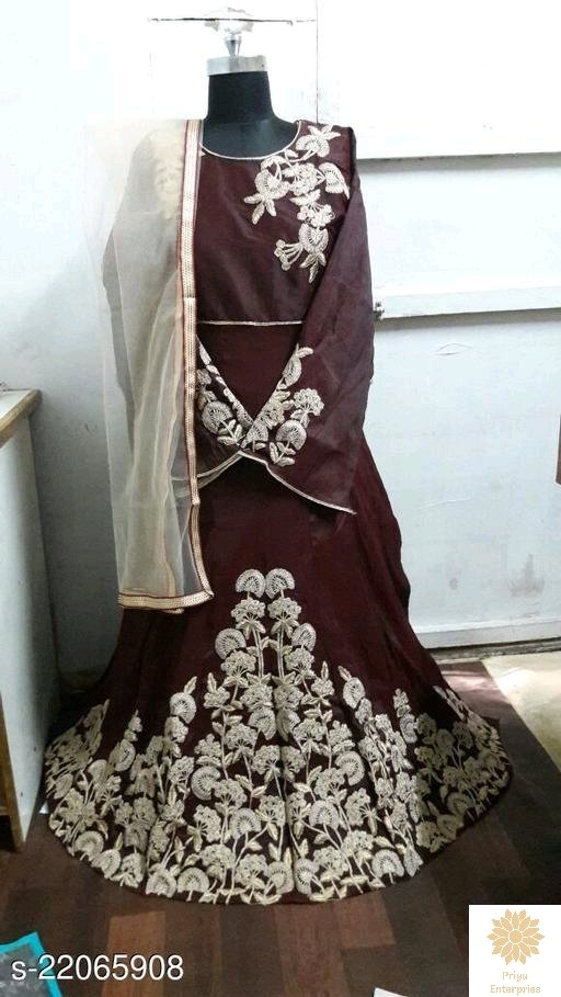 Taffeta silk embroidered on sale gown