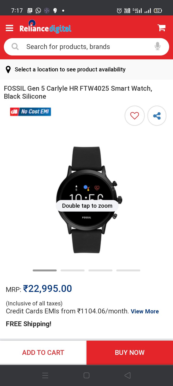 Fossil carlyle gen online 5 display smartwatch ftw4025