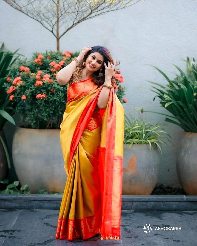 Golden Tissue Silk Saree With Blouse|Shop Exclusive Tissue Saree With  BlouseOnline|Jhakhas.com