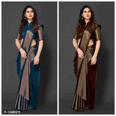 Mustard Silver Zari Chiffon Saree with Gota Patches