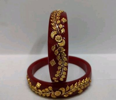 Indian Handicraft Shakha Pola Bangles Set Gold-plated Fancy Bangles For  Women | eBay