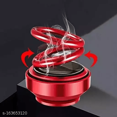 Italian Pai Solar Dashboard Idol ring Car Decoration Air Freshener, Perfume  Double Ring diffuser for Car Home Office (Red)