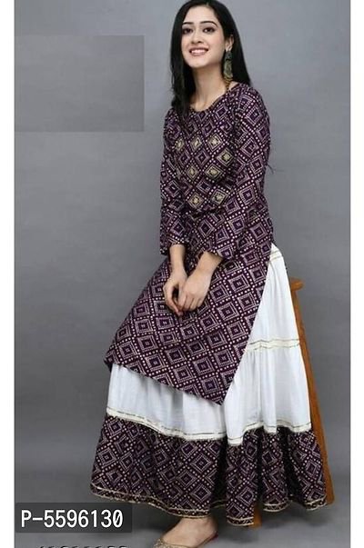 Cotton skirt hotsell with long kurti