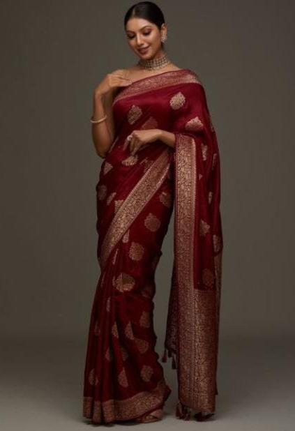 Viscose Georgette Saree – www.vannamayil.com