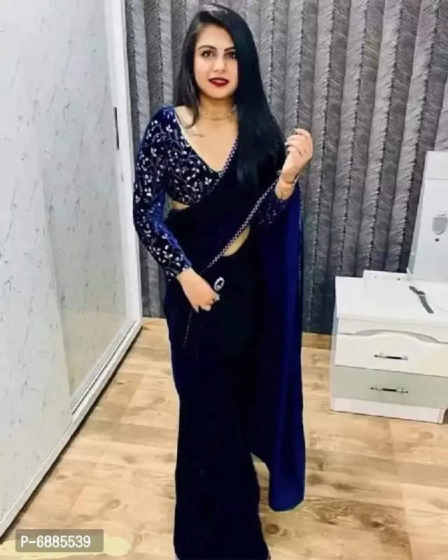 Buy Plain Georgette Zari Sari with Tapeta Velvet Blouse at Best Prices on  UdaipurBazar.com - Shop online women fashion, indo-western, ethnic wear,  sari, suits, kurtis, watches, gifts.